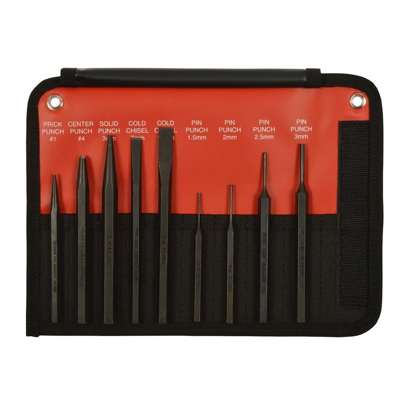 Mayhew Tools 66257 Punch and Chisel Set, Black Oxide Finish, 9-Piece Metric