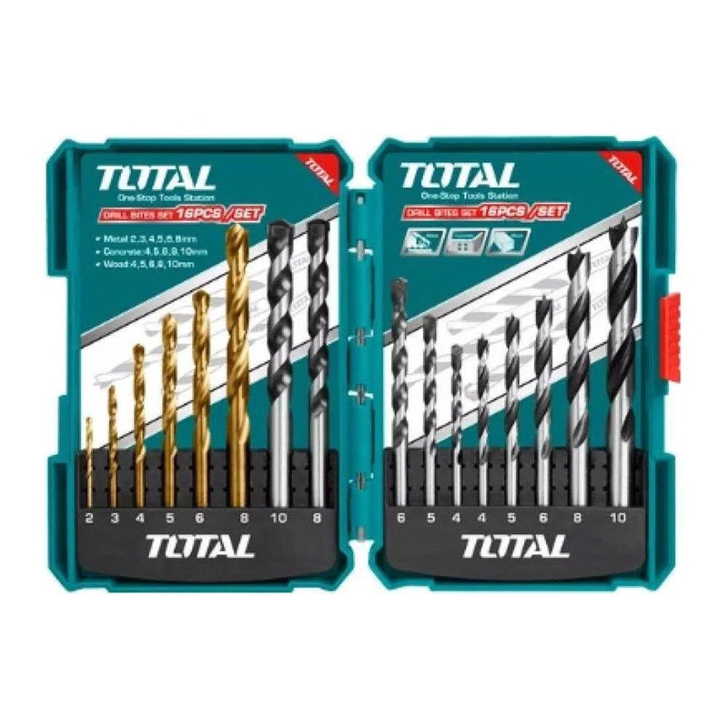 Total TACSD6165 16pcs Mixed Drill Bit Set