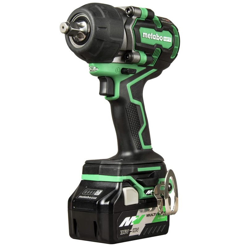 [ USED ]Metabo HPT 36V MultiVolt 1/2 Inch Mid-Torque Impact Wrench Kit, High Performance Cordless Impact Wrench with Case, 2 Lithium-Ion Batteries and Rapid Charger, Compact Lightweight Power Tool, WR36DE