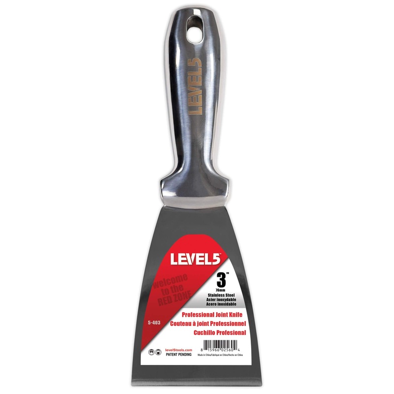 3" All Stainless Steel Joint Knife - LEVEL5 | Professional Grade Putty Blade, Premium Polished All-Metal, Precision Ground Edge, Ergonomic, Corrosion Resistant | 5-403
