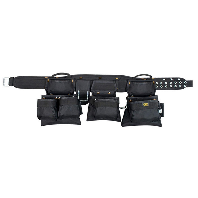 CLC Custom Leathercraft 5605 Professional Carpenters Combo Tool Belt, Black, 18 Pocket