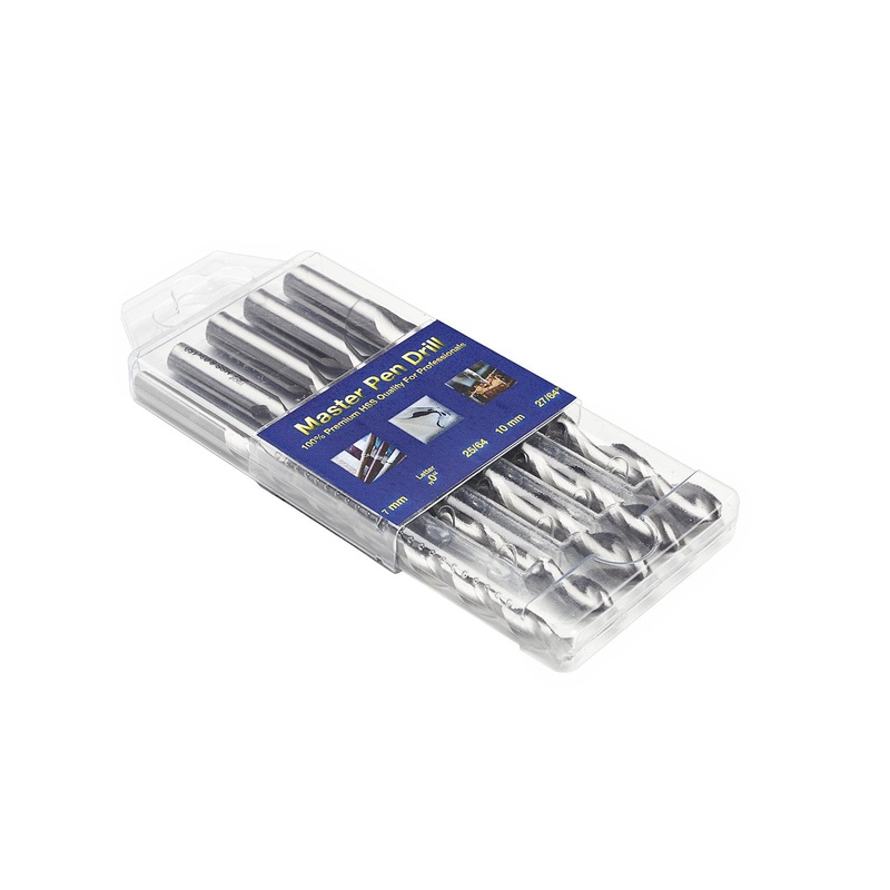 Fisch Pen Maker Drill Bit Set (7mm, 10mm, 25/64", 27/64", Letter "O")  Parabolic Flute Design for Pen Blanks  Fast Drilling, Long Life, M2 HSS Steel  FSN-356721