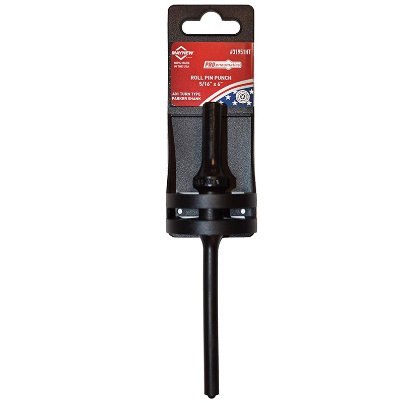 Mayhew Tools 31951HT Pneumatic Roll Pin Punch, 5/16" x 6" Hang Tag, Black Oxide Finish