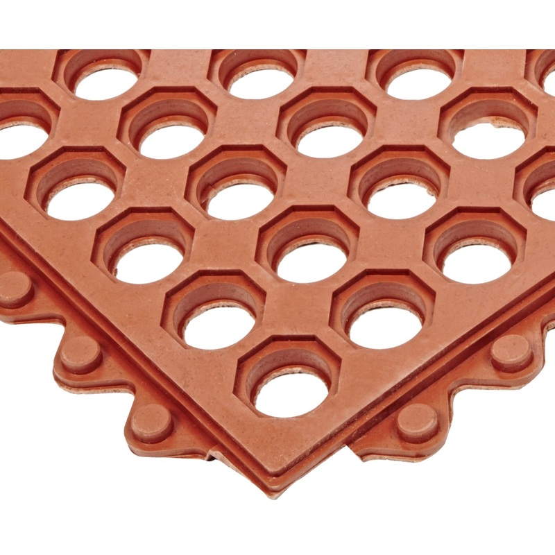 NoTrax T32 UltraMat Lightweight Modular Anti-Fatigue Drainage Mat, 3' X 5' Red