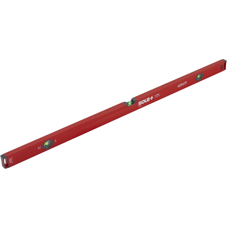 SOLA LSX48 X PRO Aluminum Box Profile Spirit Level with 3 60% Magnified Vials, 48-Inch