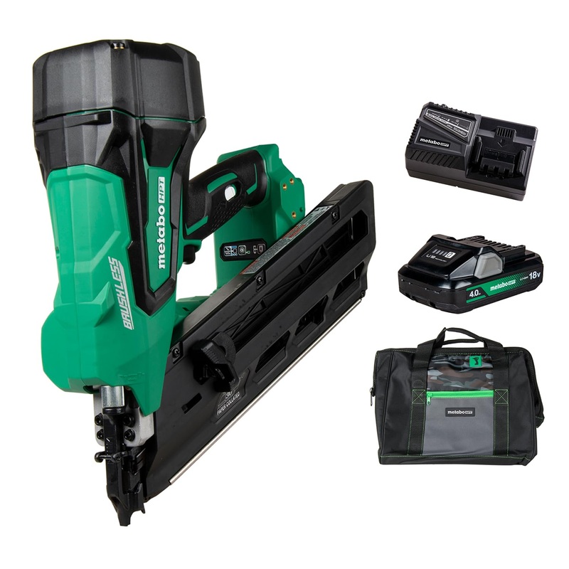 [ USED ]Metabo HPT Cordless 18V MultiVolt Framing Nailer Kit Accepts 2-Inch to 3-1/2-Inch Clipped & Offset Round Paper Nails 1-18V 4.0Ah Li-Ion Battery w/Fuel Gauge Lifetime Tool Warranty NR1890DCST