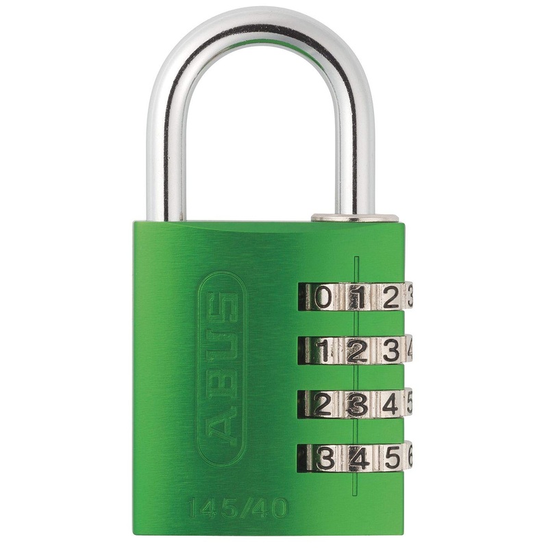 ABUS 145/40 C 40mm Body 4-Dial Resettable Combination Padlock, Green