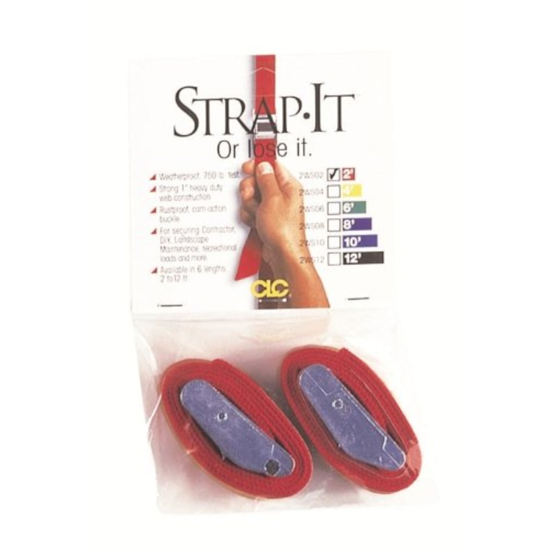 CLC Custom Leathercraft 2WS02 Strap-It Web Tie Down Straps, Red, 2 ft, 2-Pack