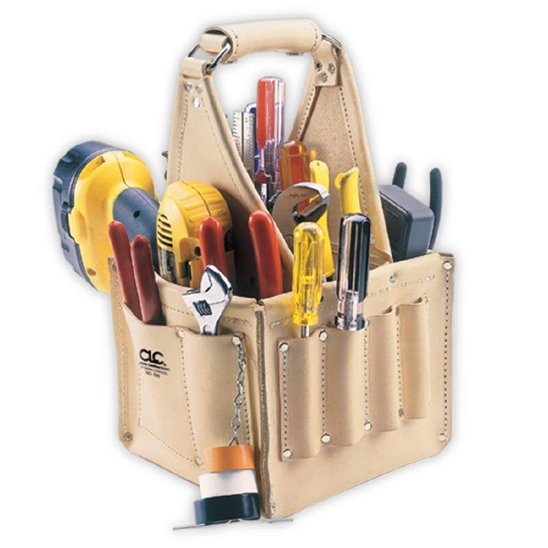 CLC Custom Leathercraft 526 Electrician's and Maintenance Tool Pouch, Heavy Duty, 17 Pocket , Tan