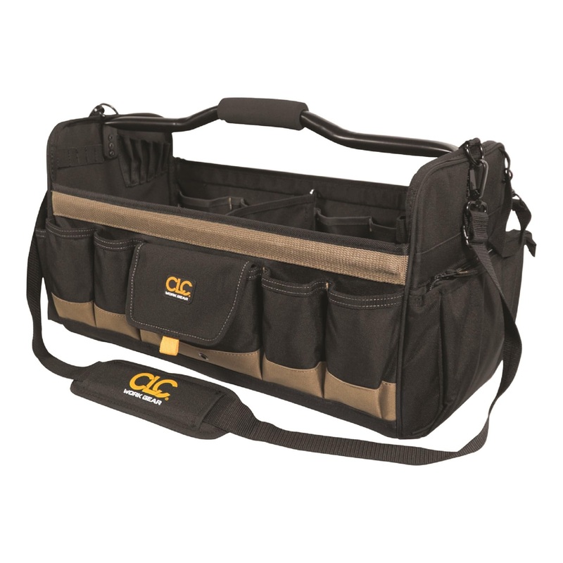 Custom Leathercraft WORK GEAR 1579 20 Inch, Open Top, Soft Sided Tool Box, 27 Pockets