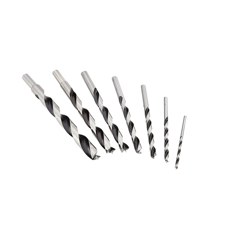 Fisch Brad Point Drill Bit Set, 7-Piece Chrome Vanadium, Imperial Sizes 1/8" to 1/2", Precision Woodworking Bits for Soft & Hard Woods, MDF, Acrylic