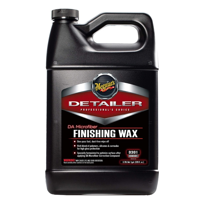 Meguiar's Professional DA Microfiber Finishing Wax D30101 - Pro Car Polish Removes Light Defects while Adding Protection, Ideal for Use on DA Microfiber Finishing Disc and DA Polisher, 128 Oz, 1 Gal