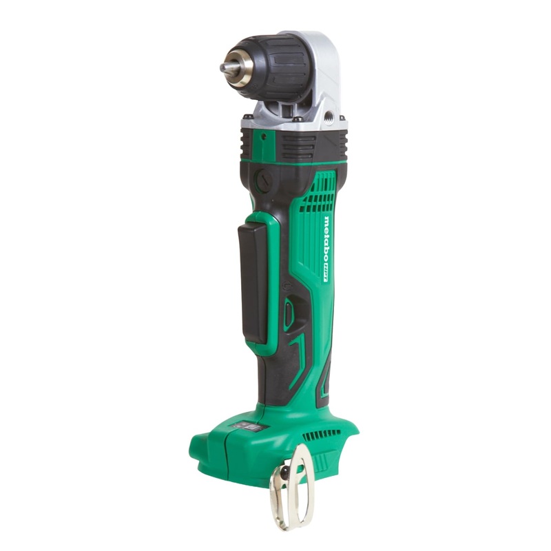 Metabo HPT 18V Lithium Ion 3/8 Inch Right Angle Drill, Keyless Chuck, Paddle Switch, Side Handle, Variable Speed, LED Light, Compact Power Drill, Tool Only, DN18DSLQ4