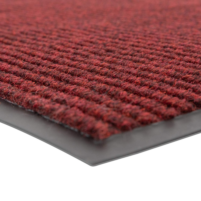 Notrax 109 Brush Step Carpeted Indoor/Outdoor Entrance Mat for Home or Office, 3' X 10', Absorbent Slip Resistant Heavy Duty Entry Mat, Red/Black, 109S0310RB