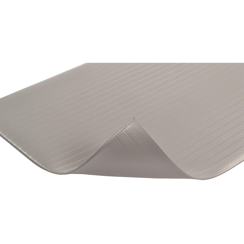 Notrax 410 Airug 2' x 3' x 5/8" Anti Fatigue Mat, Enhanced Slip Resistance with Beveled Edges and Ribbed Surface, Ideal for Industrial and Commercial Workplaces, Gray, 410S0523GY