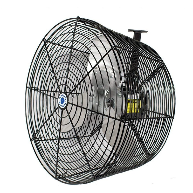 Schaefer VK20-B VersaKool Air Circulator Fan & Aluminum Blade, Ceiling Wall Mount Greenhouse Fan, 5470 CFM, 1/3 hp, Energy-Efficient Commercial use for Patio, Garage, Industrial & Workshop (Black)