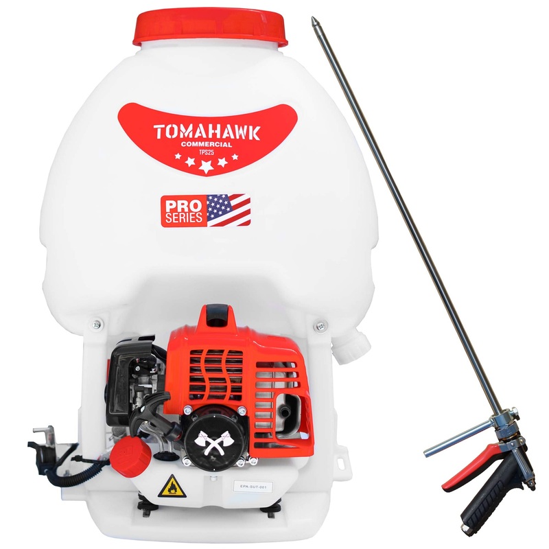 Tomahawk 5 Gallon Gas Power Backpack Sprayer 450 PSI Pump Garden Spraying with Irrigation Rod for Root Protection