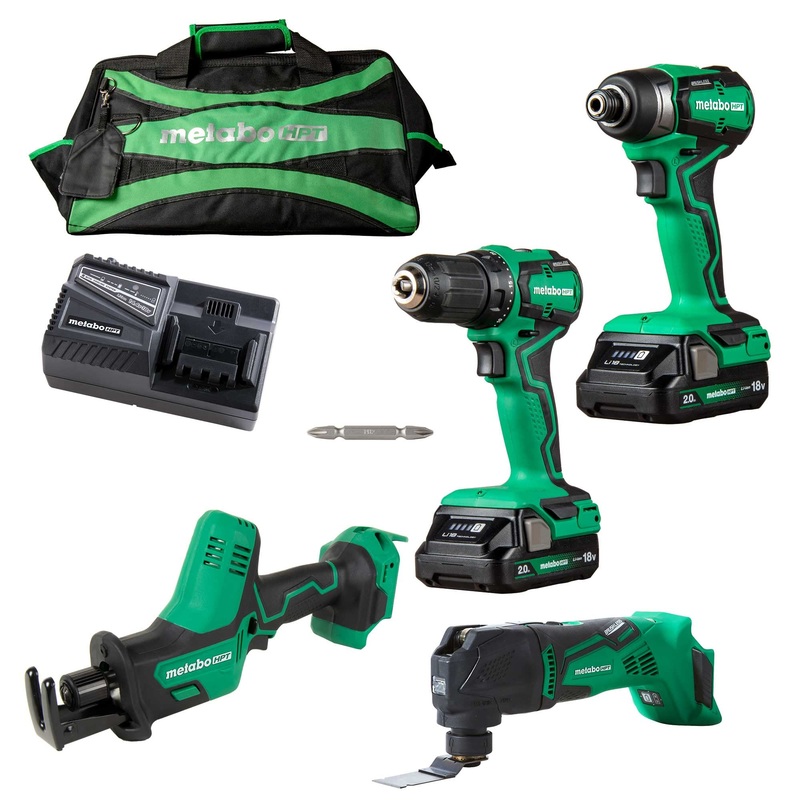[ USED ]Metabo HPT 18V MultiVolt 4-Piece Sub Compact Cordless Combo Kit