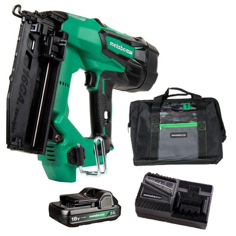 [ USED ]Metabo HPT 18V MultiVolt Straight Cordless Finish Nailer Kit, 16 Gauge Finish Nailer, (1) 18V 2.0Ah Lithium Ion Battery w/Fuel Gauge, Accepts Finish Nails, Lifetime Power Tool Warranty, NT1865DMST