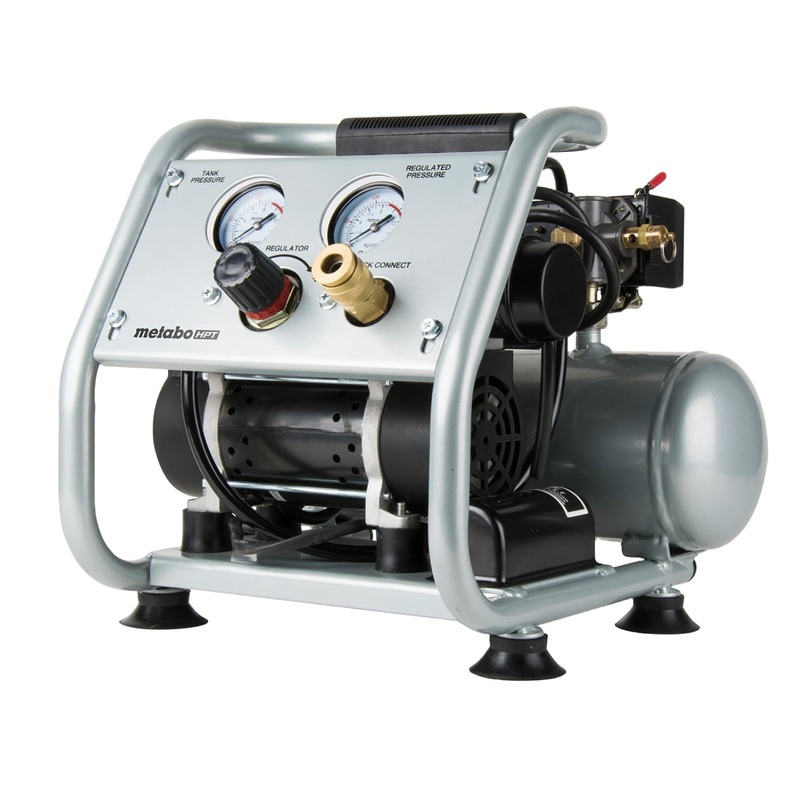 [ USED ]Metabo HPT Quiet Air Compressor, Portable 1 Gallon Oil-Free Air Compressor, Ultra-Quiet Operation at 59 dB, Universal Quick Coupler for Fast Tool Changes, Compact and Lightweight, EC28M
