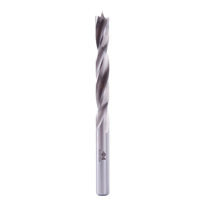 Fisch Brad Point Drill Bit, 6mm High Speed Steel Double Flute Wood Drill Bit, 3-3/4 Length, FSF- 176602