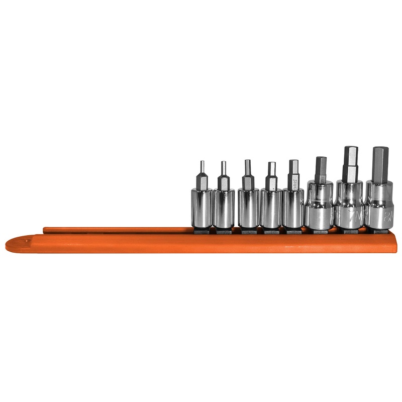 Mayhew Tools 16019 Metric Hex Socket Bit Set, 8-Piece, Polished Chrome