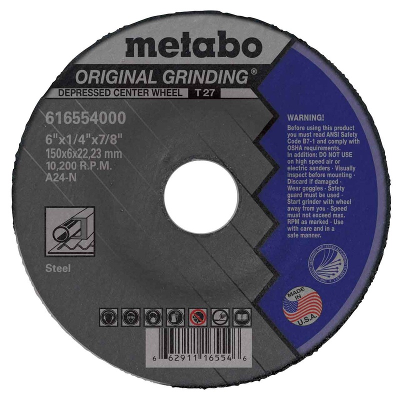 Metabo 616554000 6" x 1/4 x 7/8 Original Depressed Center Grinding Wheel, 25 Pack