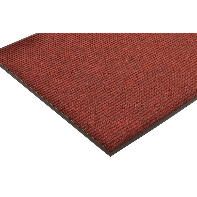 NoTrax 117 Heritage Rib Carpeted Entrance Mat for Lobbies and Indoor Entranceways, 3' x 6', Absorbent Indoor Commercial Rug for Home or Office, Red/Black, 117S0036RB