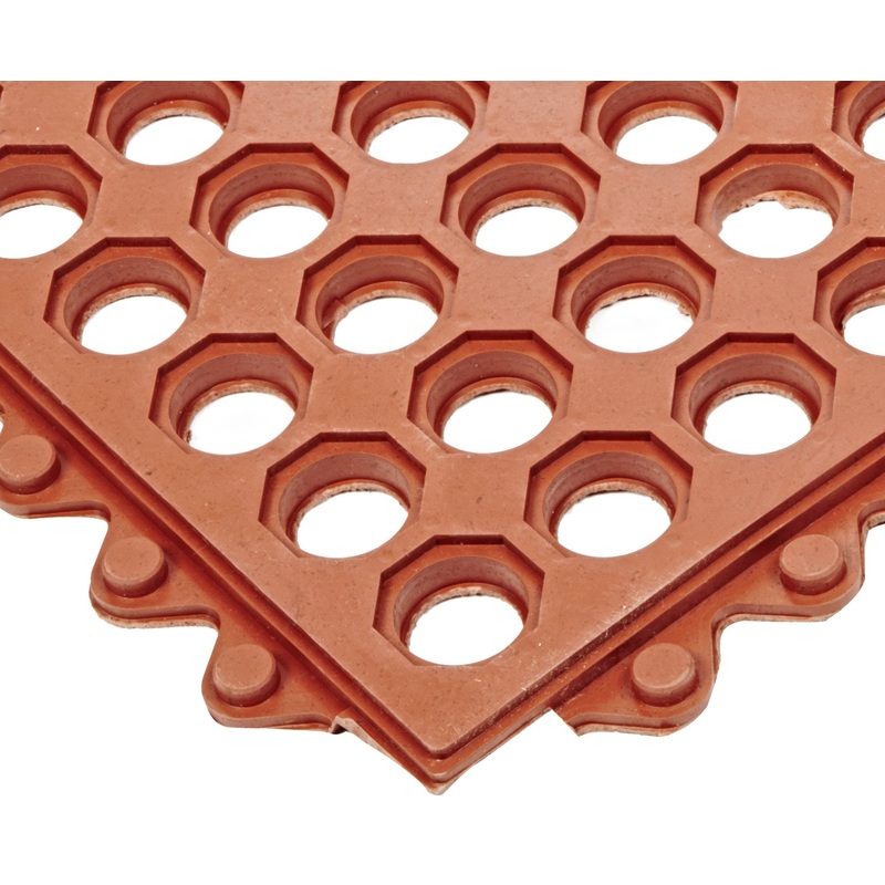 Notrax T32 UltraMat Lightweight Modular Anti-Fatigue Drainage Mat, 3' X 3' Red, Model Number: T32S0033RD