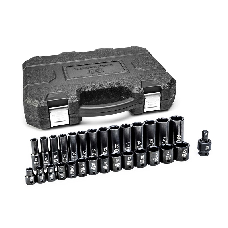 [ USED ]GEARWRENCH 29 Pc. 3/8" Drive 6 Pt. Impact Socket Set, Standard & Deep, Metric - 84925N