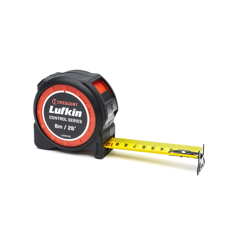 Crescent Lufkin 1-3/16 x 8m/26' Command Control Series Yellow Clad Tape Measure - L1025CME-02