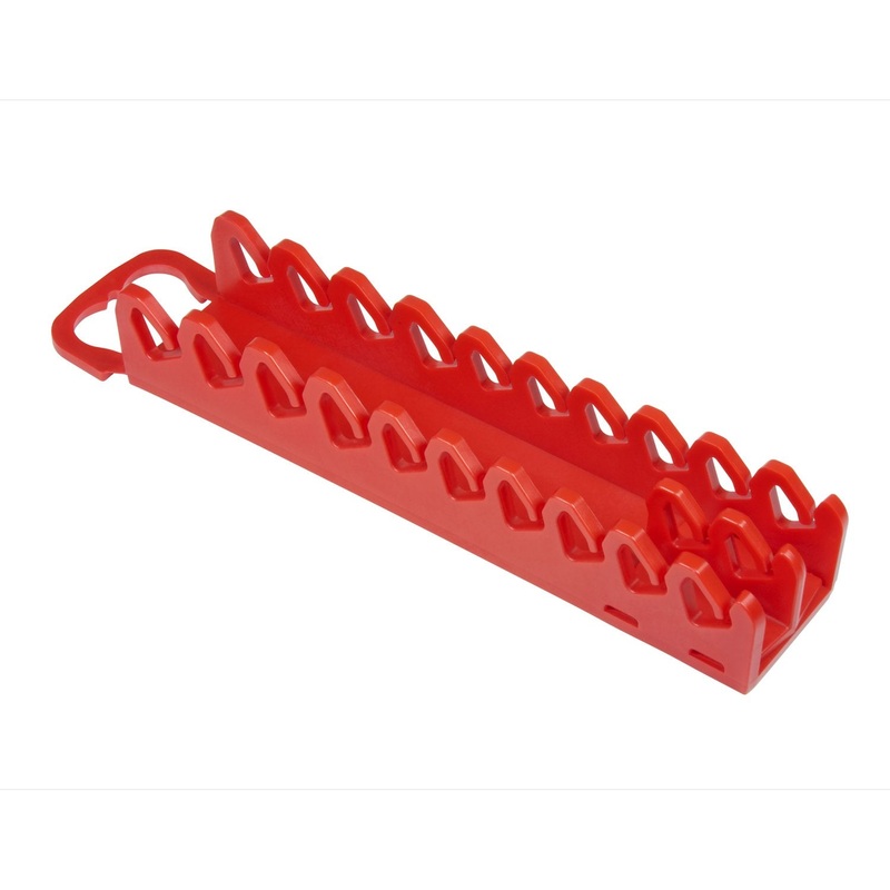 Ernst Manufacturing 10-Tool Screwdriver Gripper - Screwdriver Holder in Vibrant Red (Model 5310) with Handle for Portable or Pegboard Storage Of Your Screwdriver Set