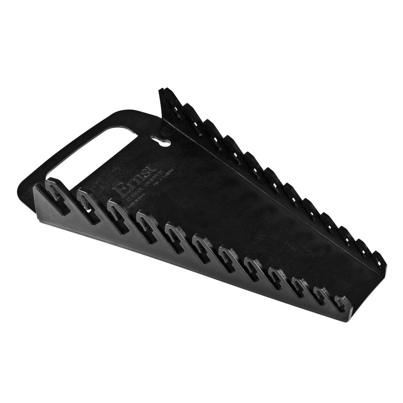 Ernst Manufacturing 5016 Gripper Wrench Organizer with Ergonomic Design, Holds 12 Wrenches, Black