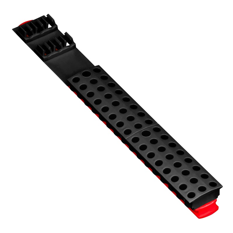 Ernst Manufacturing 54 Tool Bit Bar with Magnetic Base, 1/4" Hex Bit Holder for Toolchest Drawer or Tool Truck  Red & Black