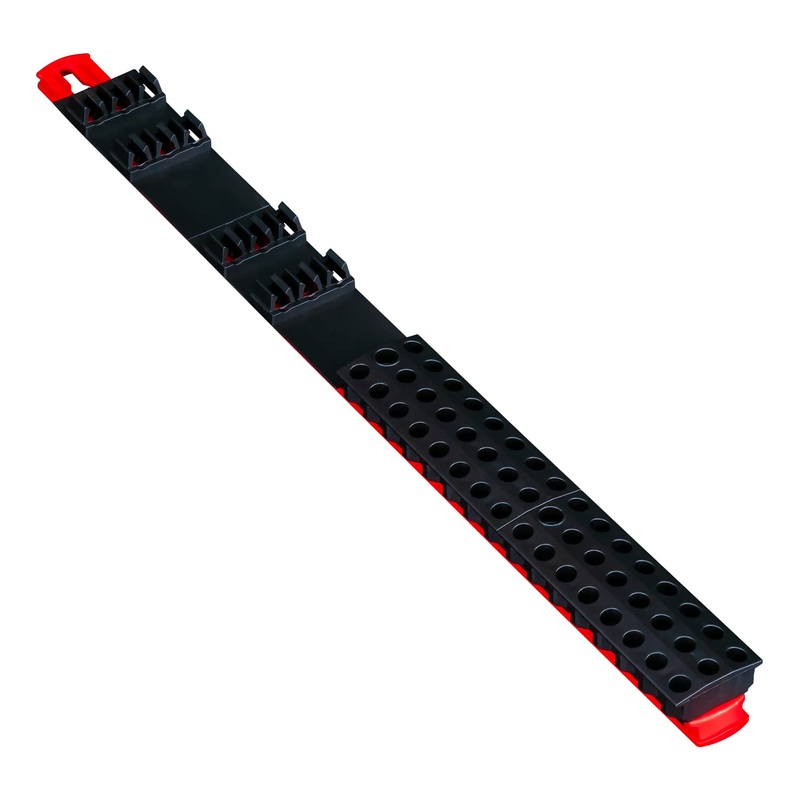Ernst Manufacturing 60 Tool Magnetic Bit Bar, 1/4" Hex Bit Holder - Red/Black