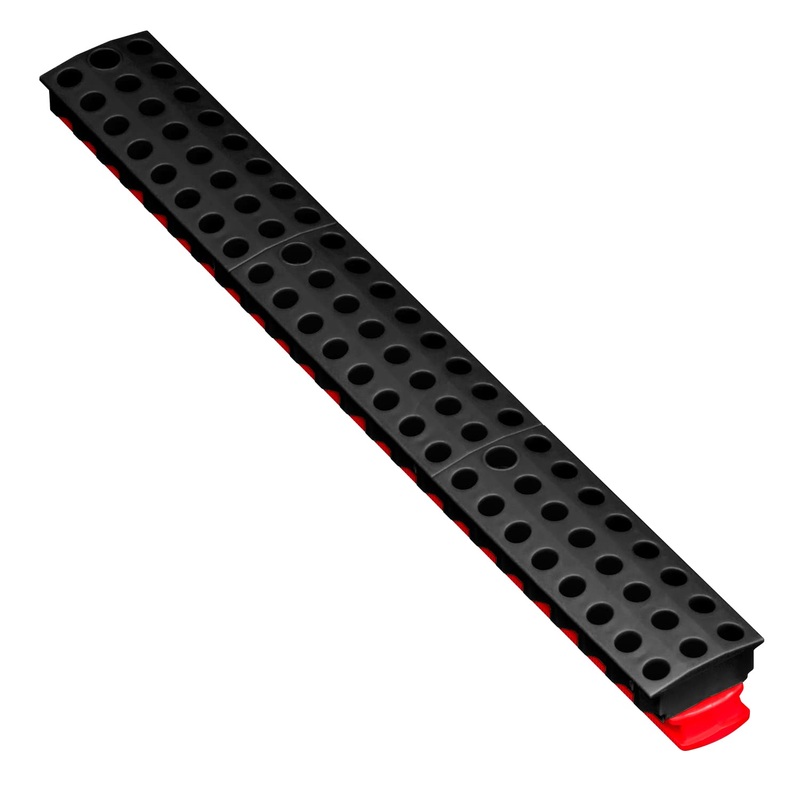 Ernst Manufacturing 72 Tool Magnetic Bit Bar, 1/4" Hex Bit Organizer with Magnetic Base, Screwdriver Bit Tray - Red/Black