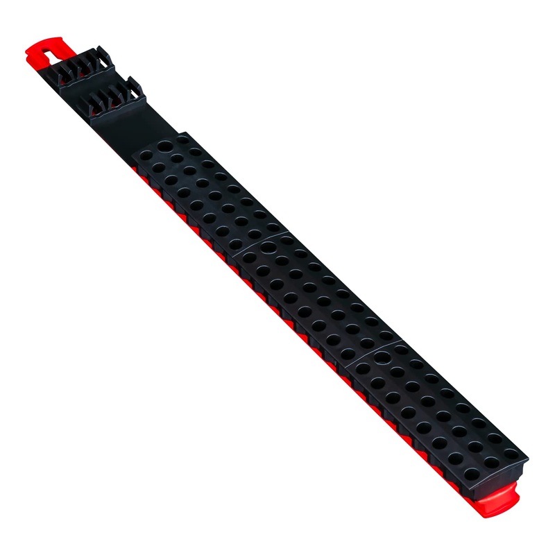Ernst Manufacturing 78 Tool Bit Bar with Magnetic Base, 1/4" Hex Bit Holder - Red/Black