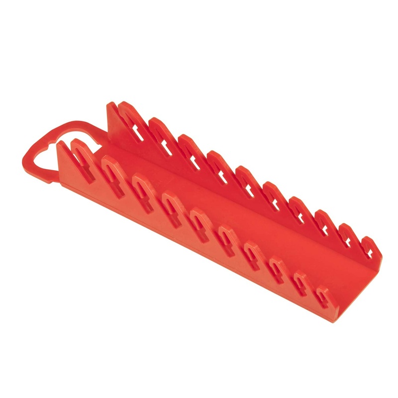 Ernst Manufacturing - E5074 5074-Red Gripper Stubby Wrench Organizer, 10 Tool, Red