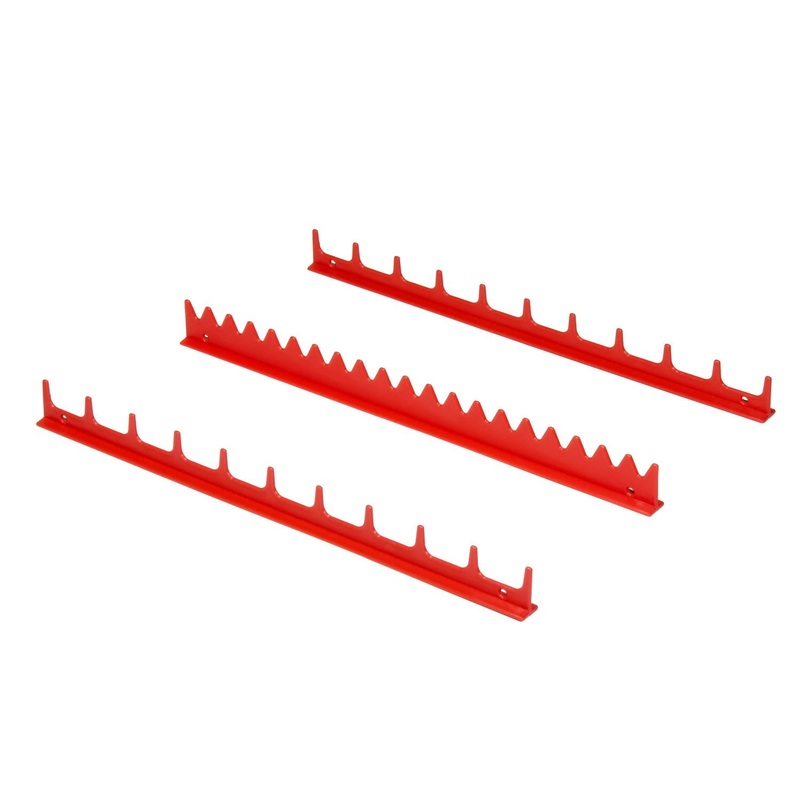 Ernst Manufacturing Screwdriver Rail Set with Magnetic Backing, 20 Tool, Red (6010M-Red)