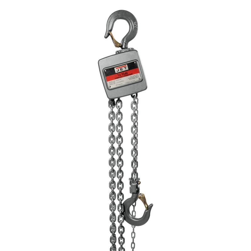JET 1/2-Ton Aluminum Hand Chain Hoist, 15' Lift (AL100-050-15)