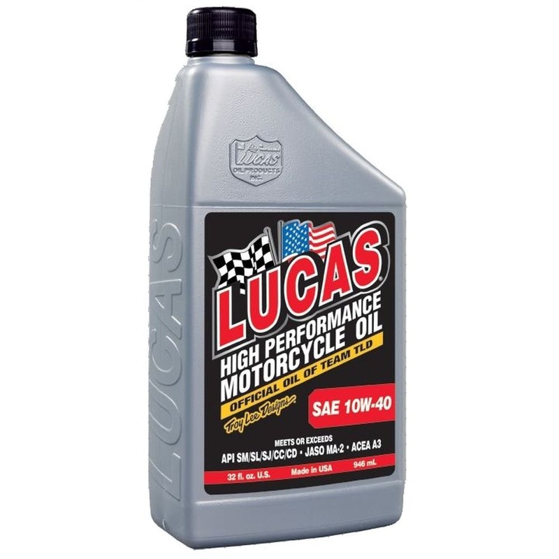Lucas Oil 10767 High Performance Synthetic SAE 10W-40 Motorcycle Oil - 1 Quart