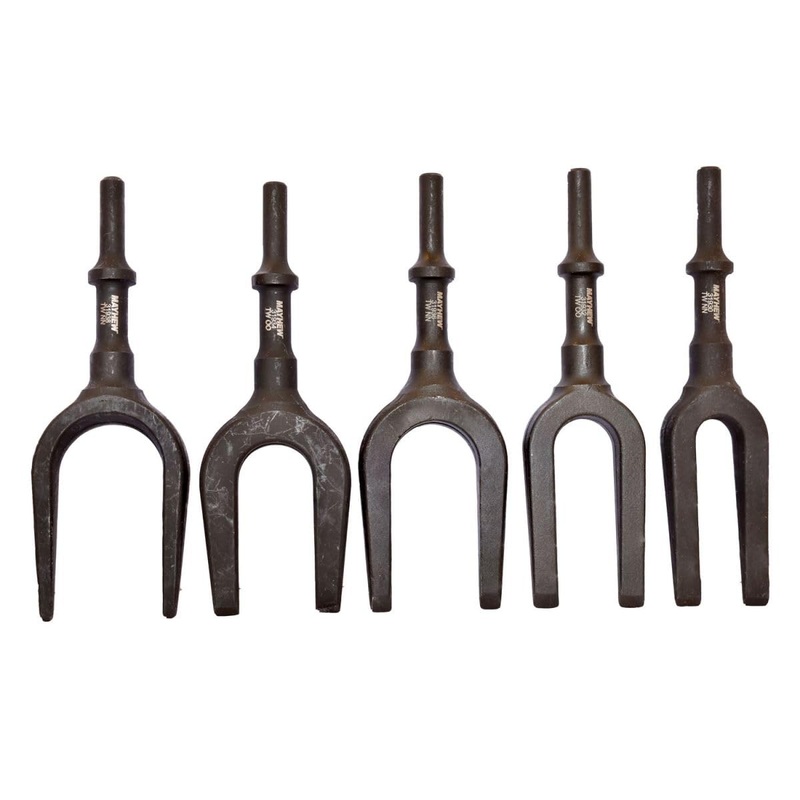 Mayhew Tools 31940 Pneumatic Separating Fork, 5-Piece Set, Black Oxide Finish