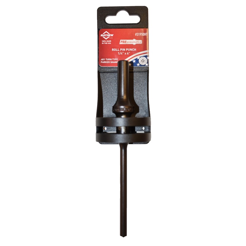 Mayhew Tools 31950HT Pneumatic Roll Pin Punch, 1/4" x 6" Hang Tag, Black Oxide Finish