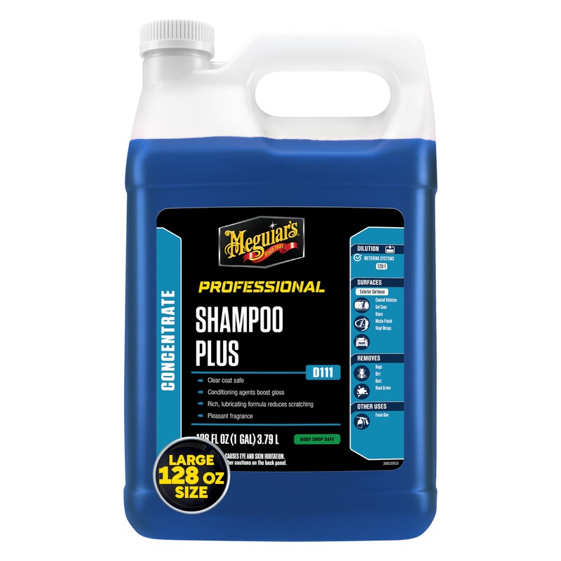 Meguiar's D1111 Shampoo Plus  Car Wash Soap Gently Cleans Without Swirling or Scratching, Car Wash Foam Soap Effectively Lifts Dirt and Grime Leaving Car Slick To The Touch  1 Gallon