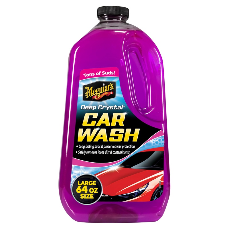 Meguiar's Deep Crystal Car Wash - Car Wash Shampoo that Cleans Paint, Enhances Gloss, and Preserves Wax Protection, pH Balanced Car Wash Soap with Excellent Foaming Action, 64 Oz