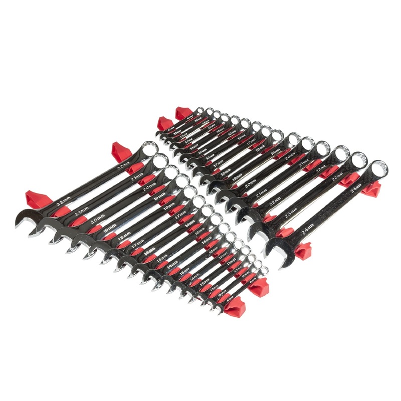 Ernst Manufacturing 6050 No-Slip Low-Profile Wrench Rail Set, 30 Tool, Red