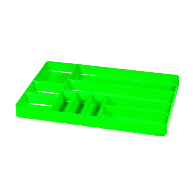 ERNST Tool Organizer Tray, Green, 10-Compartments, Storage, Garage, Workshop, Organization, Tools, Equipment, Heavy-Duty, Durable, Industrial, Workbench, Efficient Storage - Made in the USA