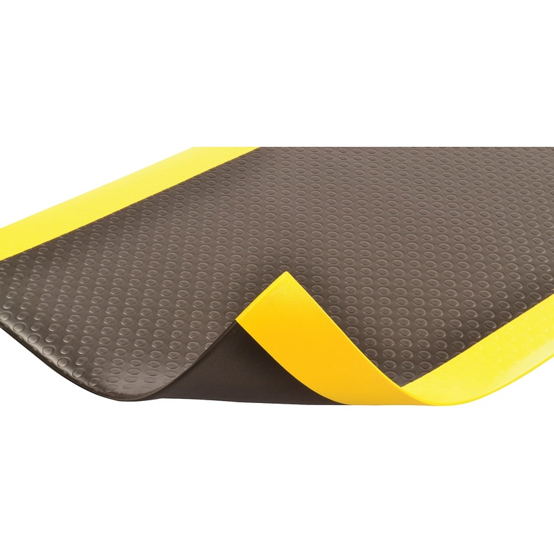 Notrax 417 Bubble Sof-Tred with Dyna-Shield 3' x 12' x 1/2" Anti Fatigue Mat, Slip Resistant Bubble Textured Surface, Ideal for Industrial and Commercial Workplaces, Black/Yellow, 417S0312BY