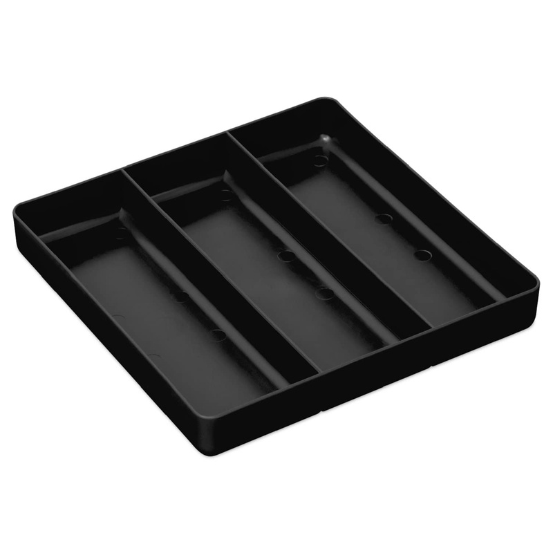 Organizer Tray: Lightweight, Stackable Home, Office & Workshop Tray in Black with 3 Compartments - Ideal for Mechanics, Electricians, Plumbers, Crafting, Hobbies - Impact Resistant, Fits in Drawers
