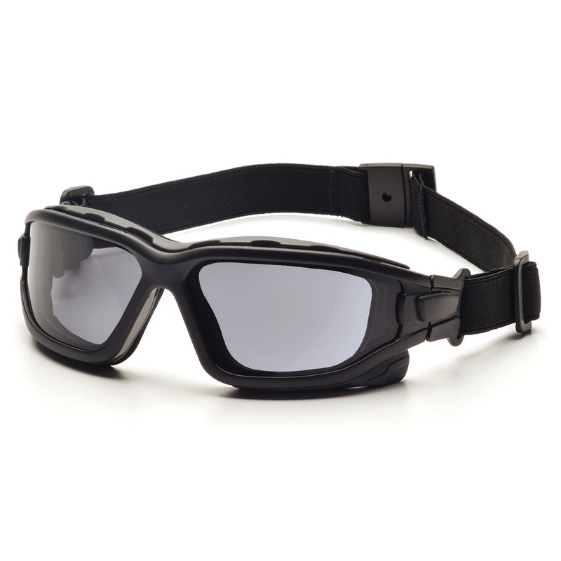 PYRAMEX I-Force Sporty Dual Pane Anti-Fog Goggle, Black Frame/Clear Anti-Fog Lens Gray H2x Anti-fog Lens/ Black Frame